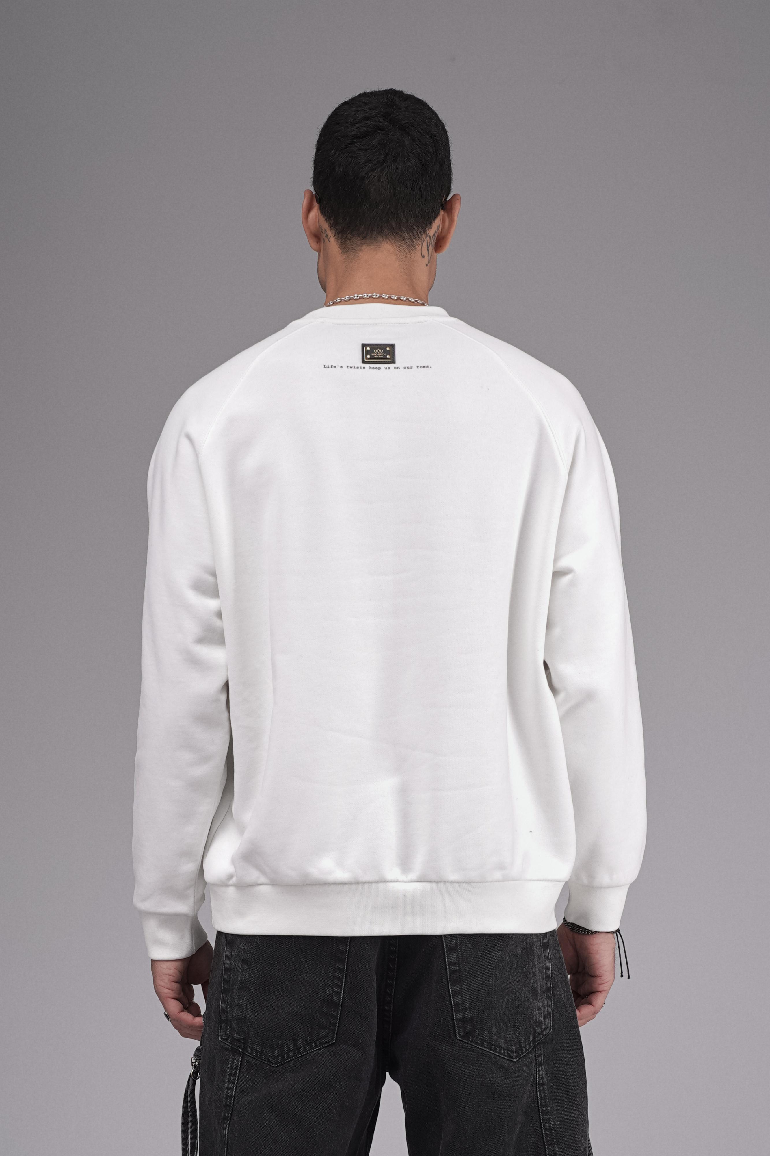 Oversize Kalıp Reglan Kol Nakış Detaylı Sweatshirt