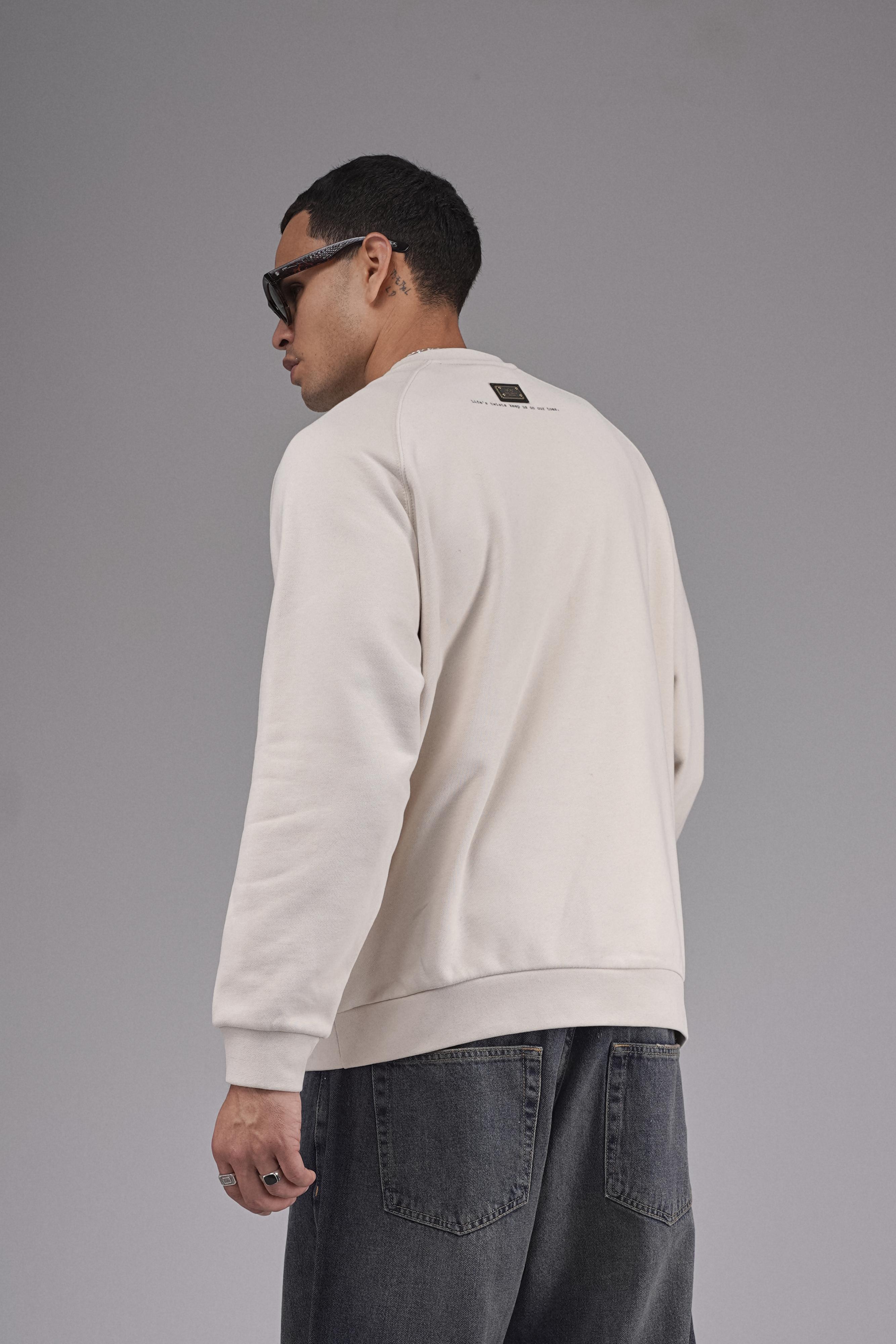 Oversize Kalıp Reglan Kol Nakış Detaylı Sweatshirt