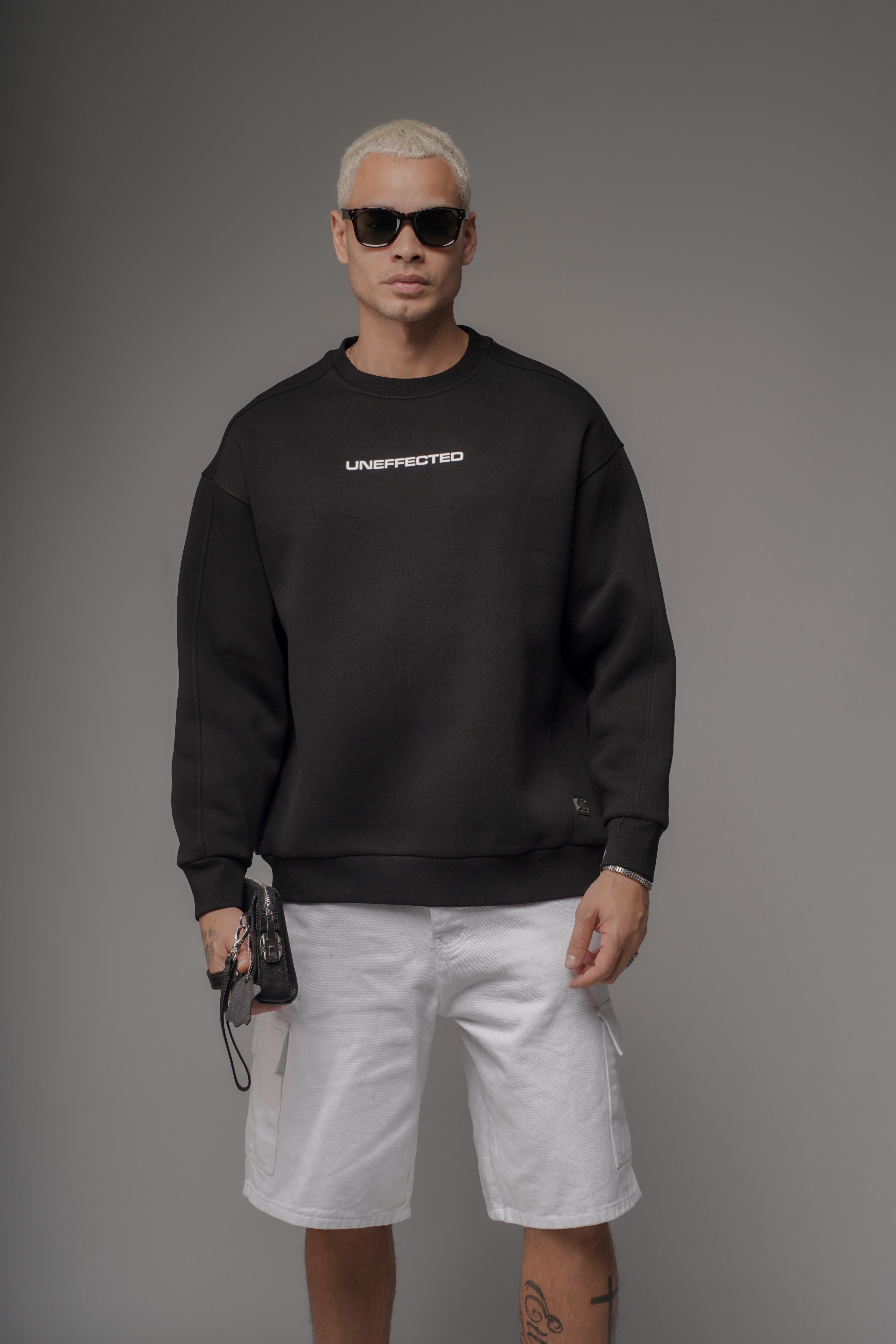 Oversize Kalıp UNEFFECTED Baskılı Sweatshirt