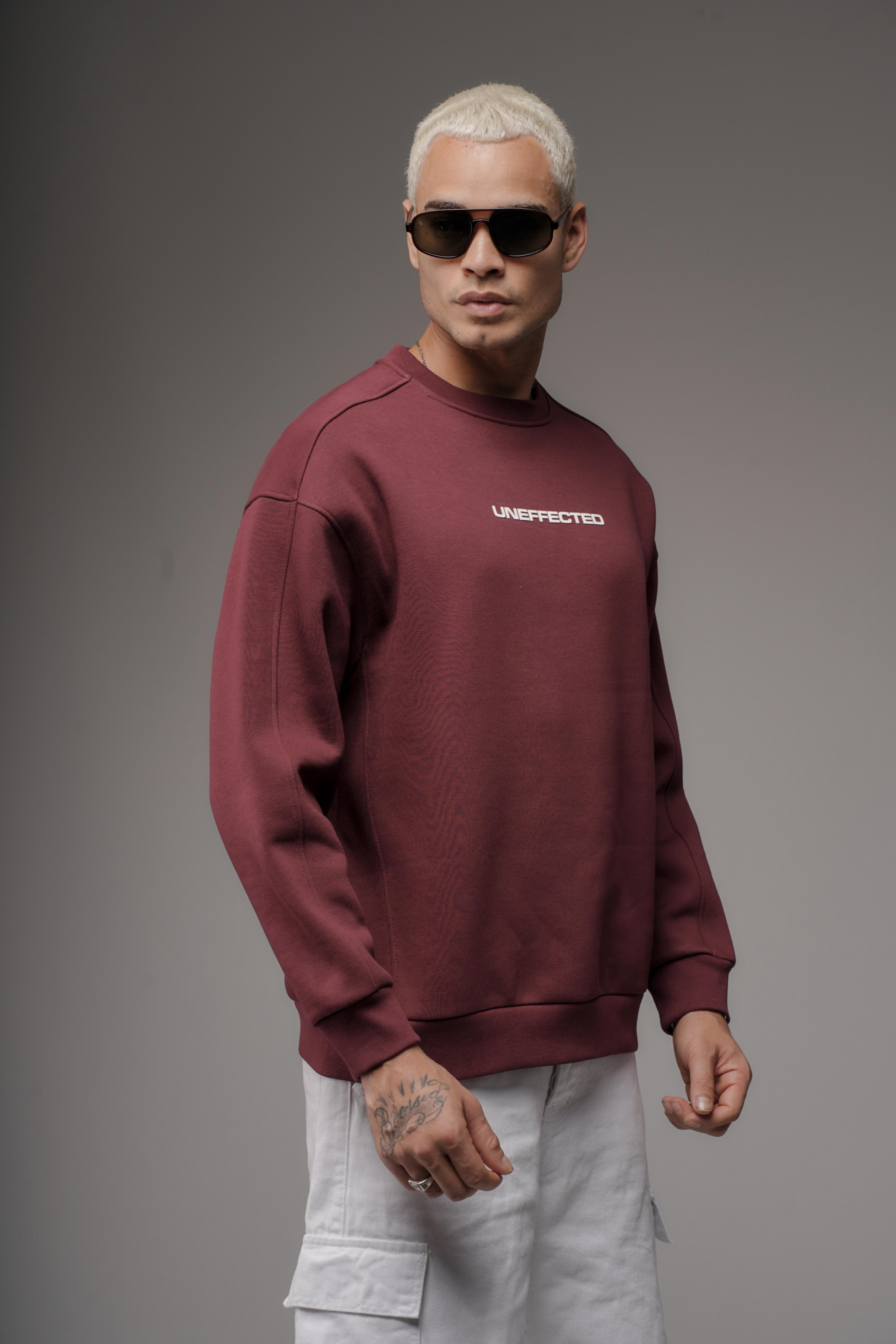 Oversize Kalıp UNEFFECTED Baskılı Sweatshirt