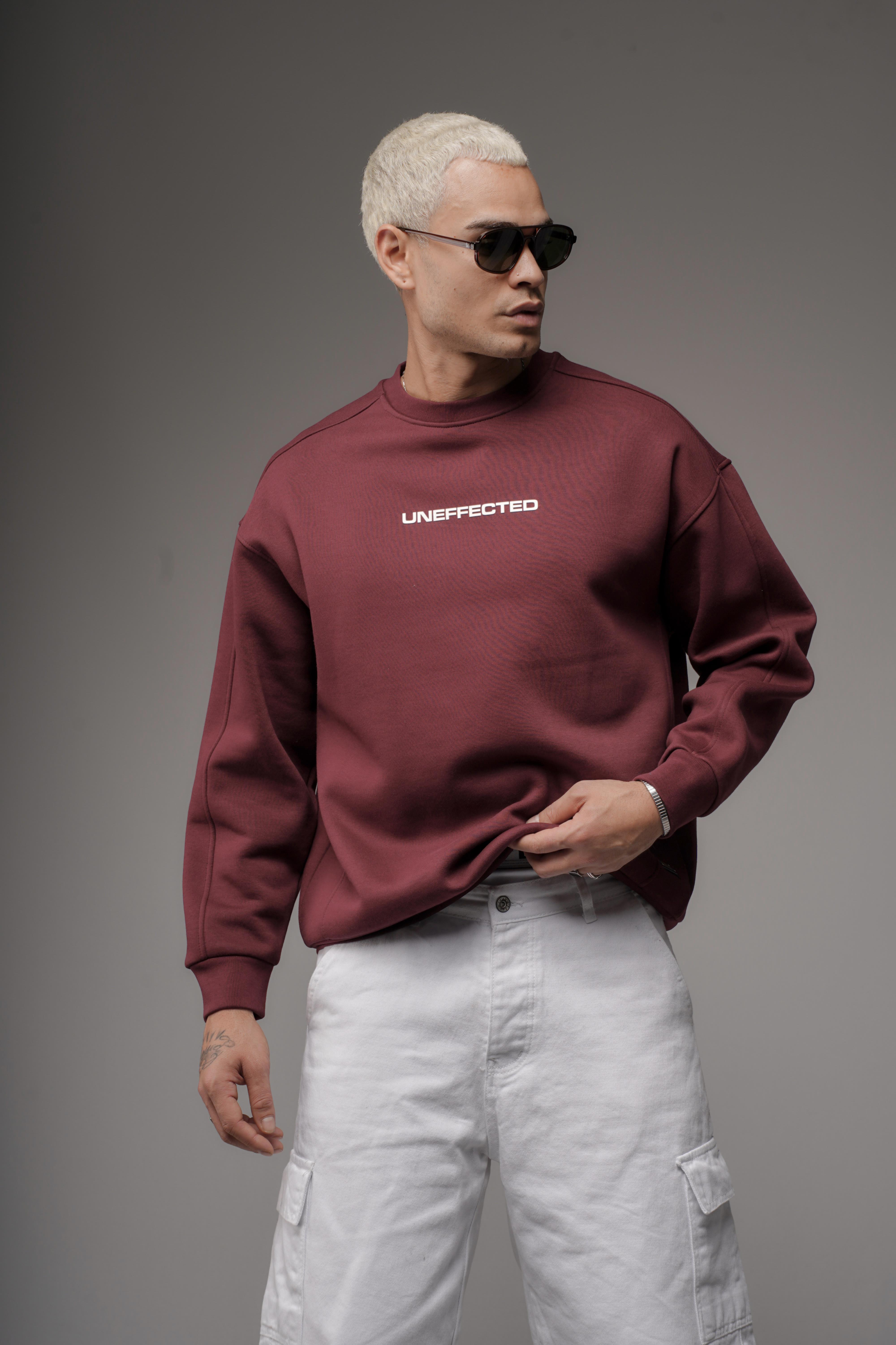 Oversize Kalıp UNEFFECTED Baskılı Sweatshirt