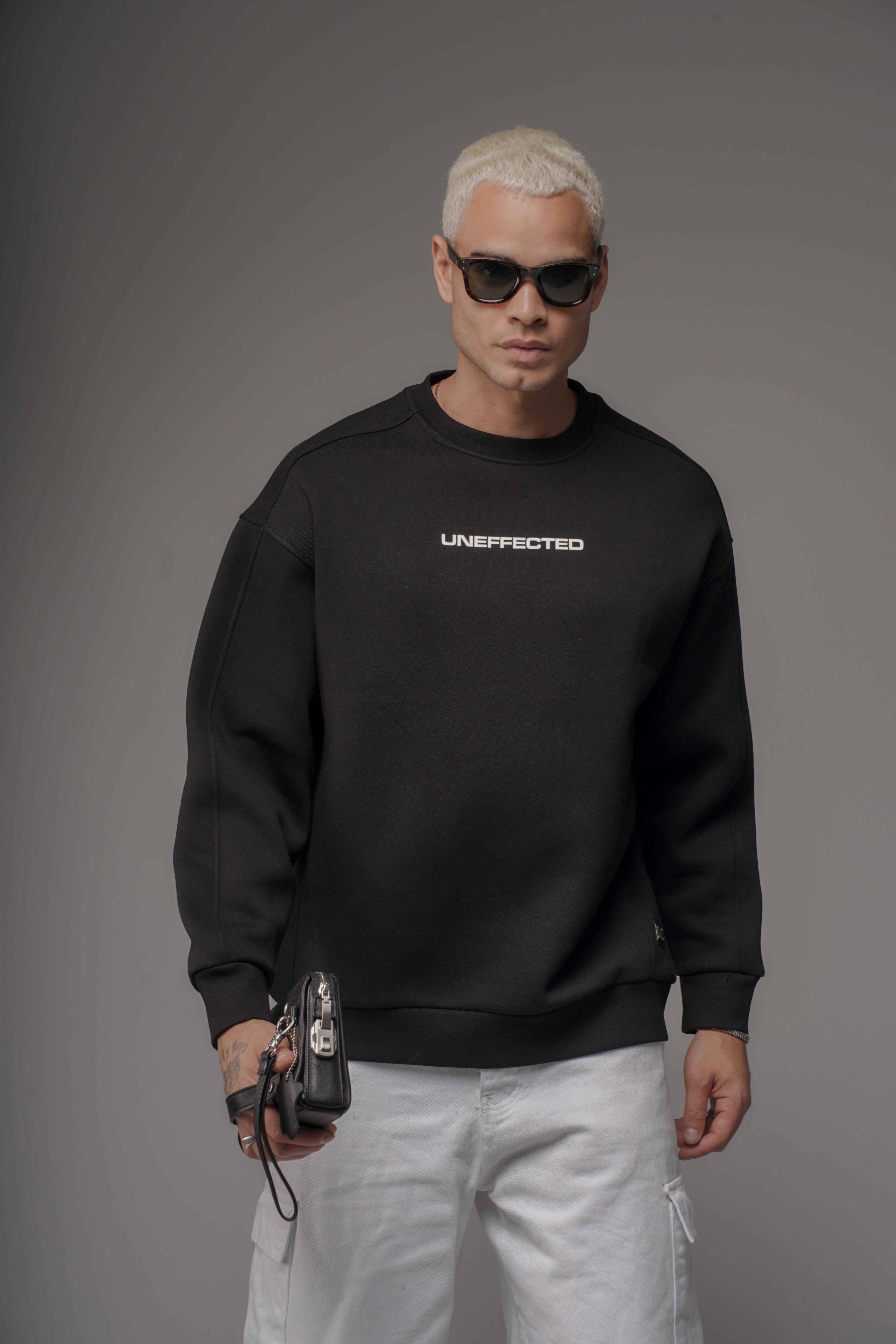 Oversize Kalıp UNEFFECTED Baskılı Sweatshirt