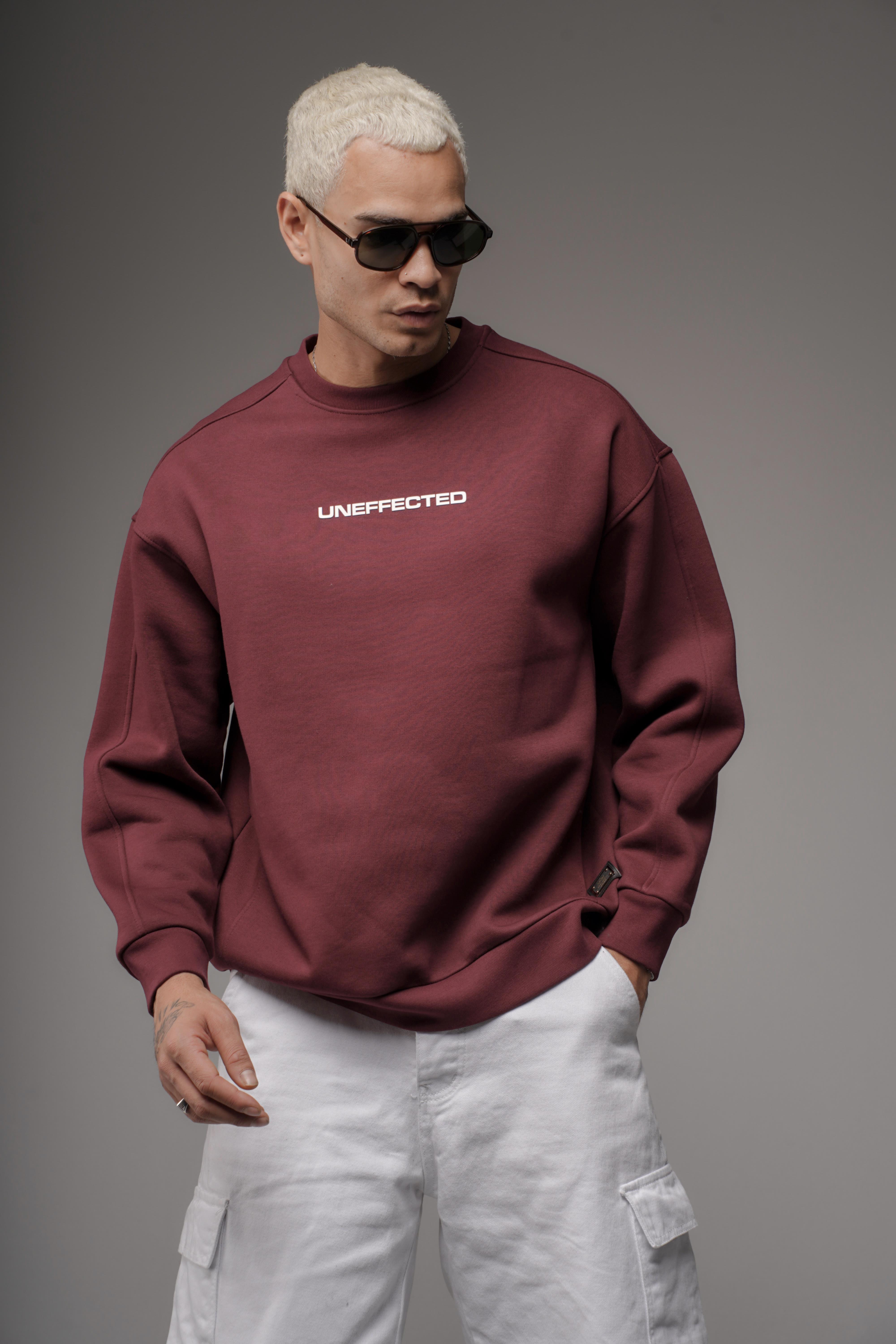 Oversize Kalıp UNEFFECTED Baskılı Sweatshirt
