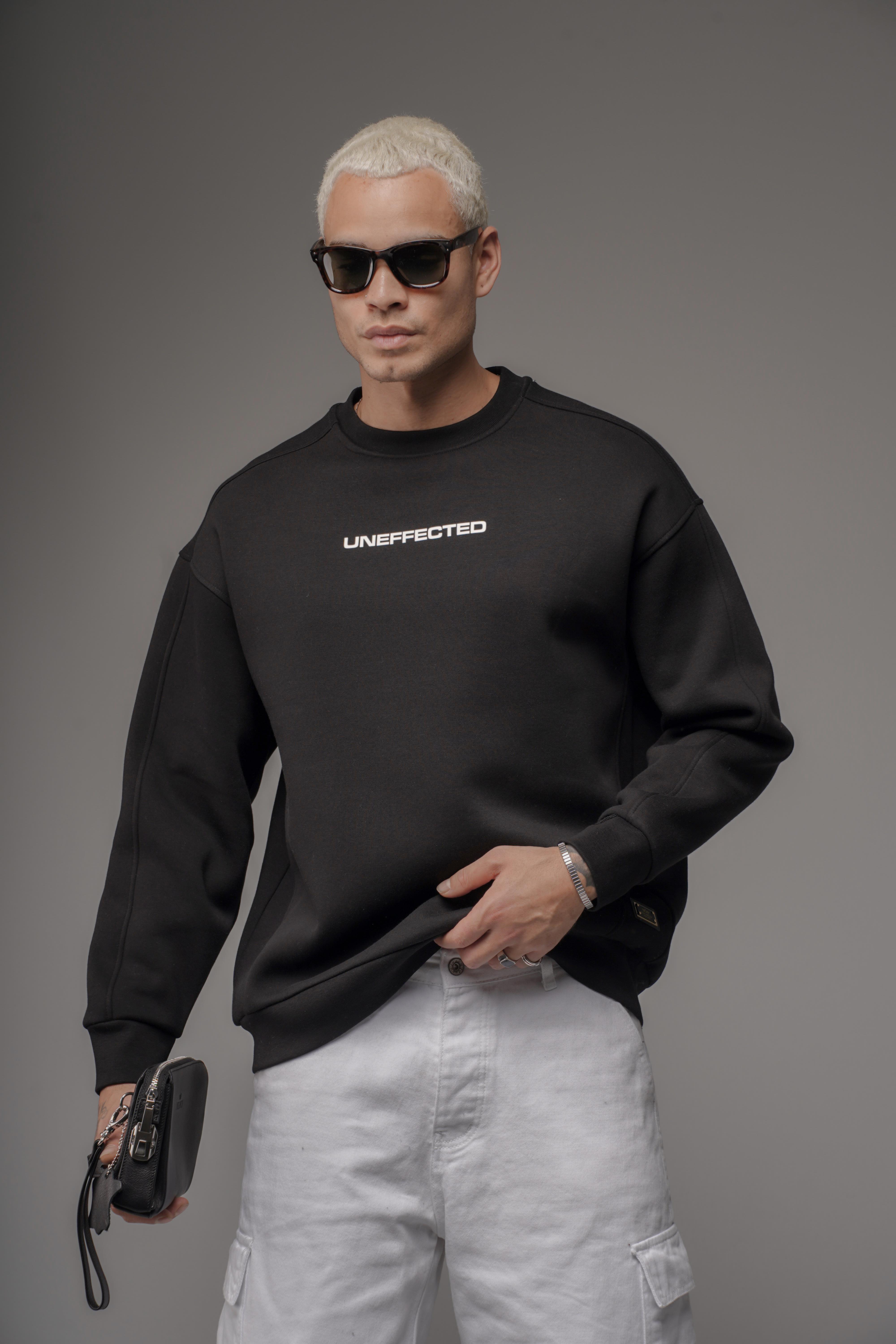Oversize Kalıp UNEFFECTED Baskılı Sweatshirt