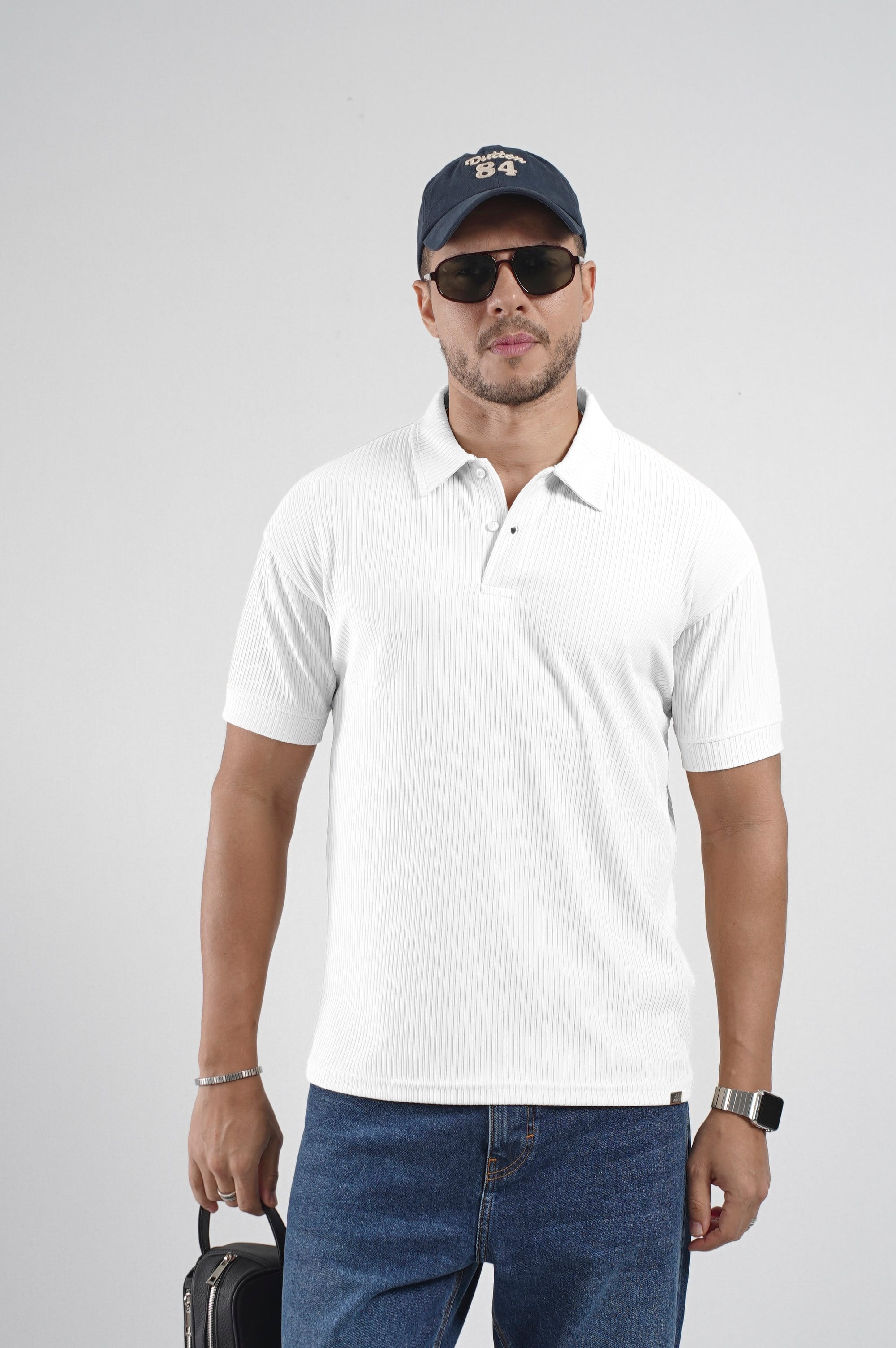Polo Yaka Regular Kalıp Çizgili Erkek Basıc Tişört