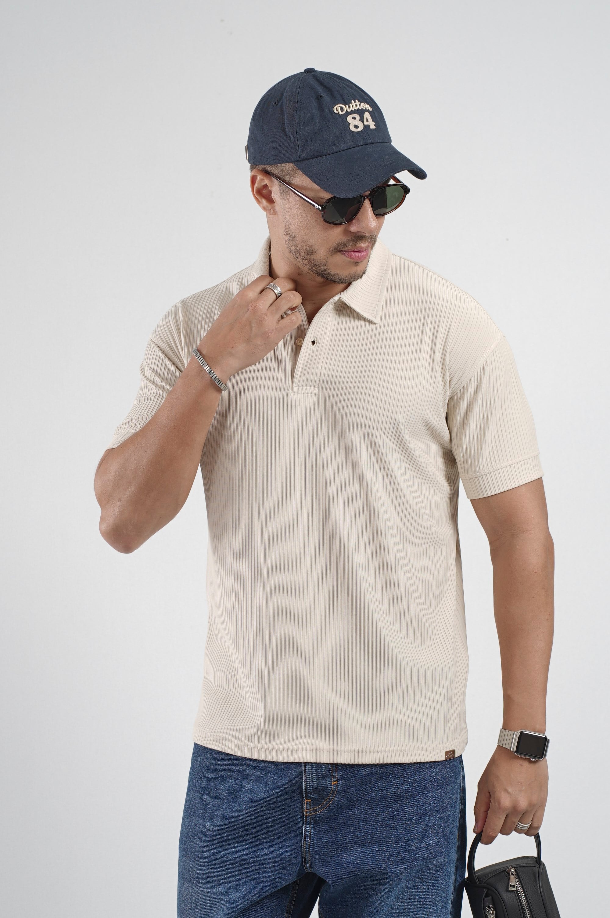 Polo Yaka Regular Kalıp Çizgili Erkek Basıc Tişört