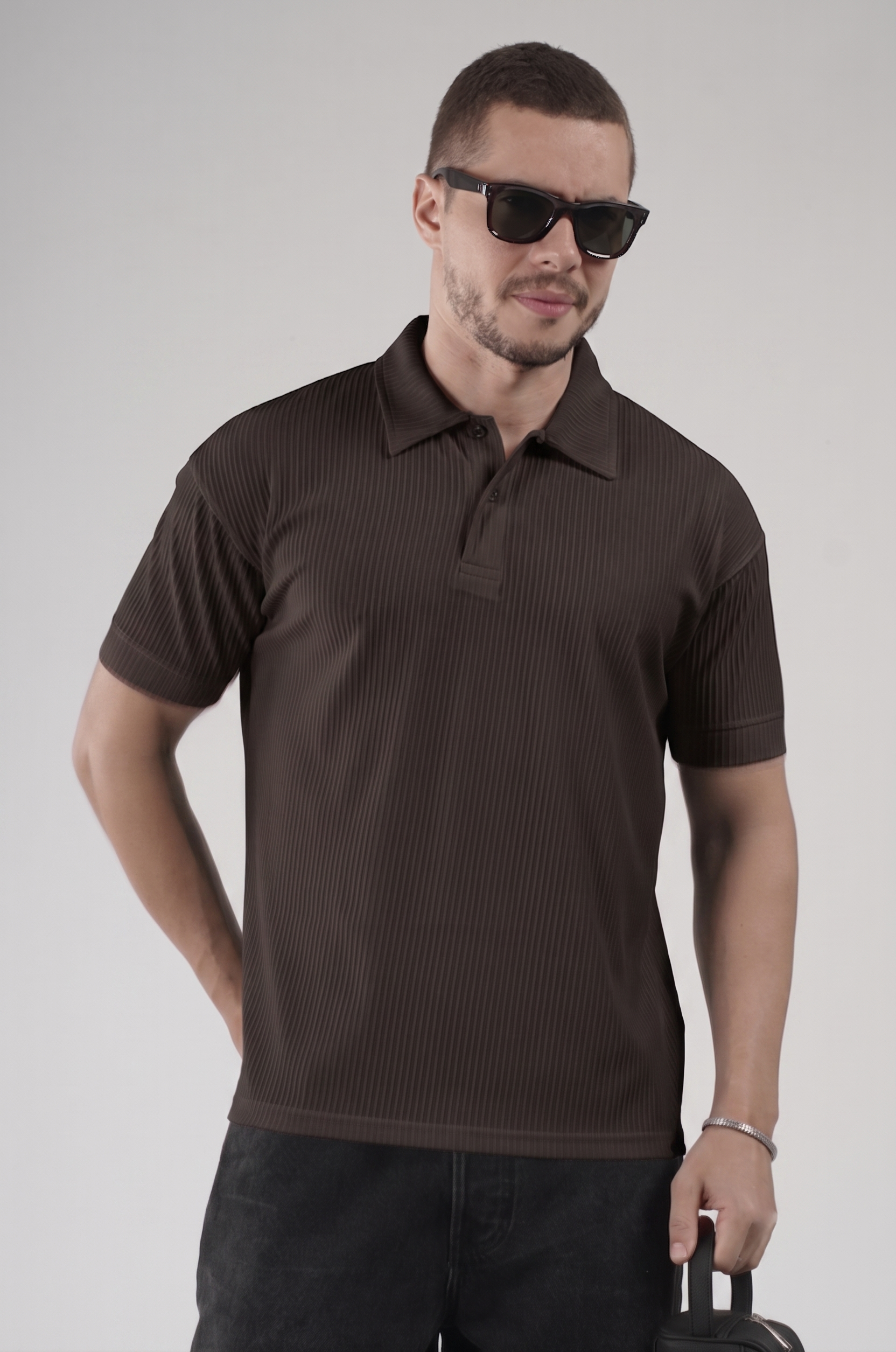 Polo Yaka Regular Kalıp Çizgili Erkek Basıc Tişört