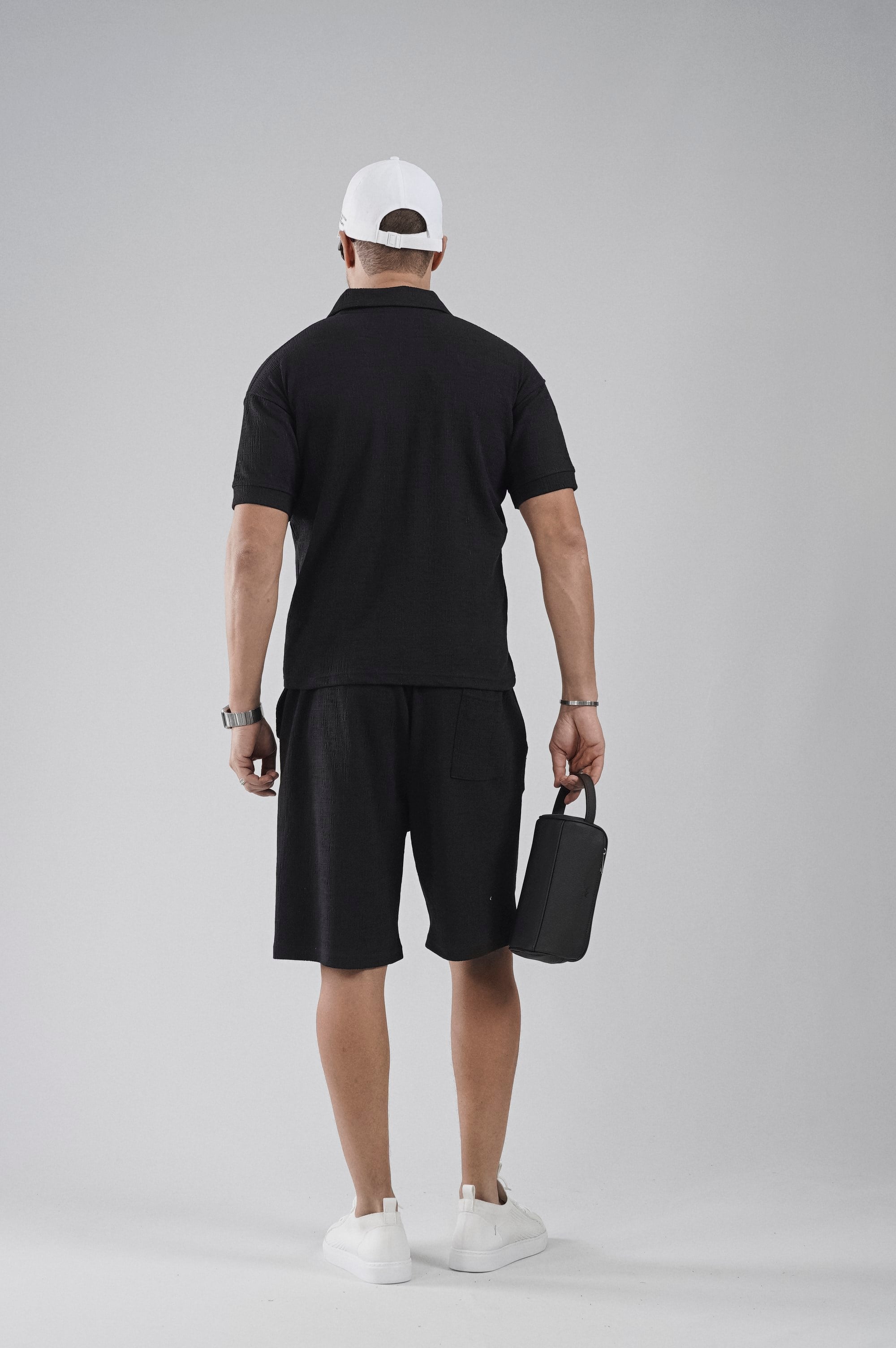 Polo Yaka Regular Kalıp Jakarlı Şort Tişört Alt Üst Takım