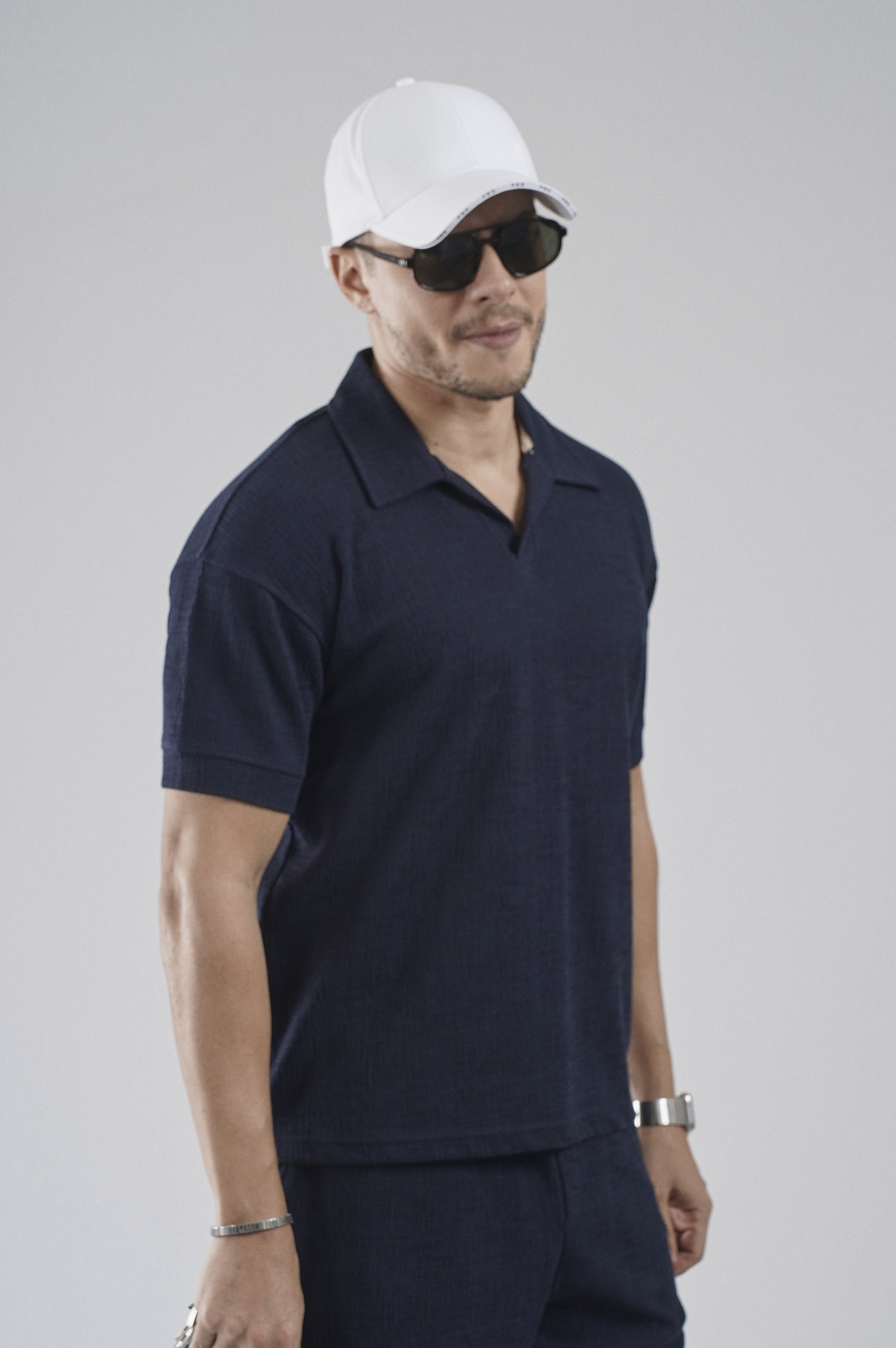 Polo Yaka Regular Kalıp Jakarlı Şort Tişört Alt Üst Takım