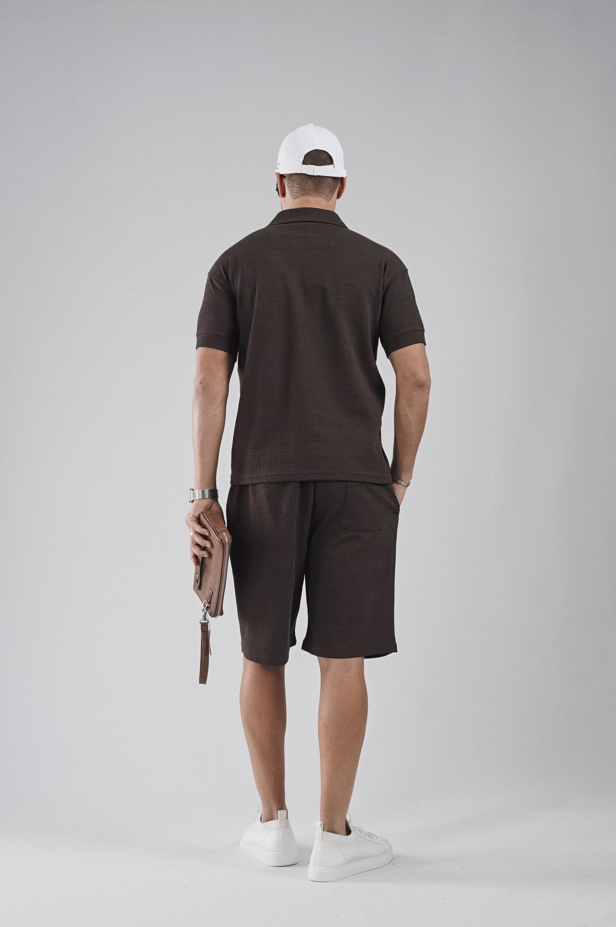 Polo Yaka Regular Kalıp Jakarlı Şort Tişört Alt Üst Takım