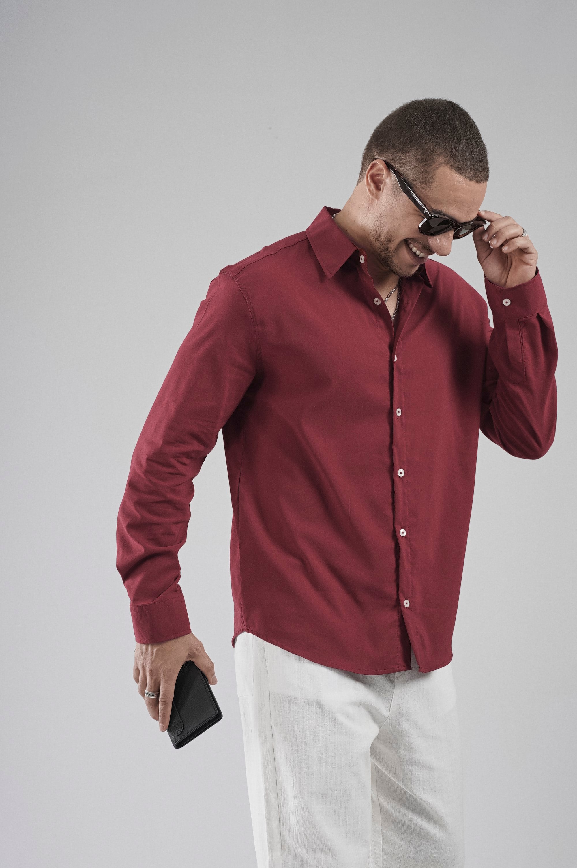 Regular Fit Kalıp Esnek %100 Pamuklu Erkek Düz Gömlek