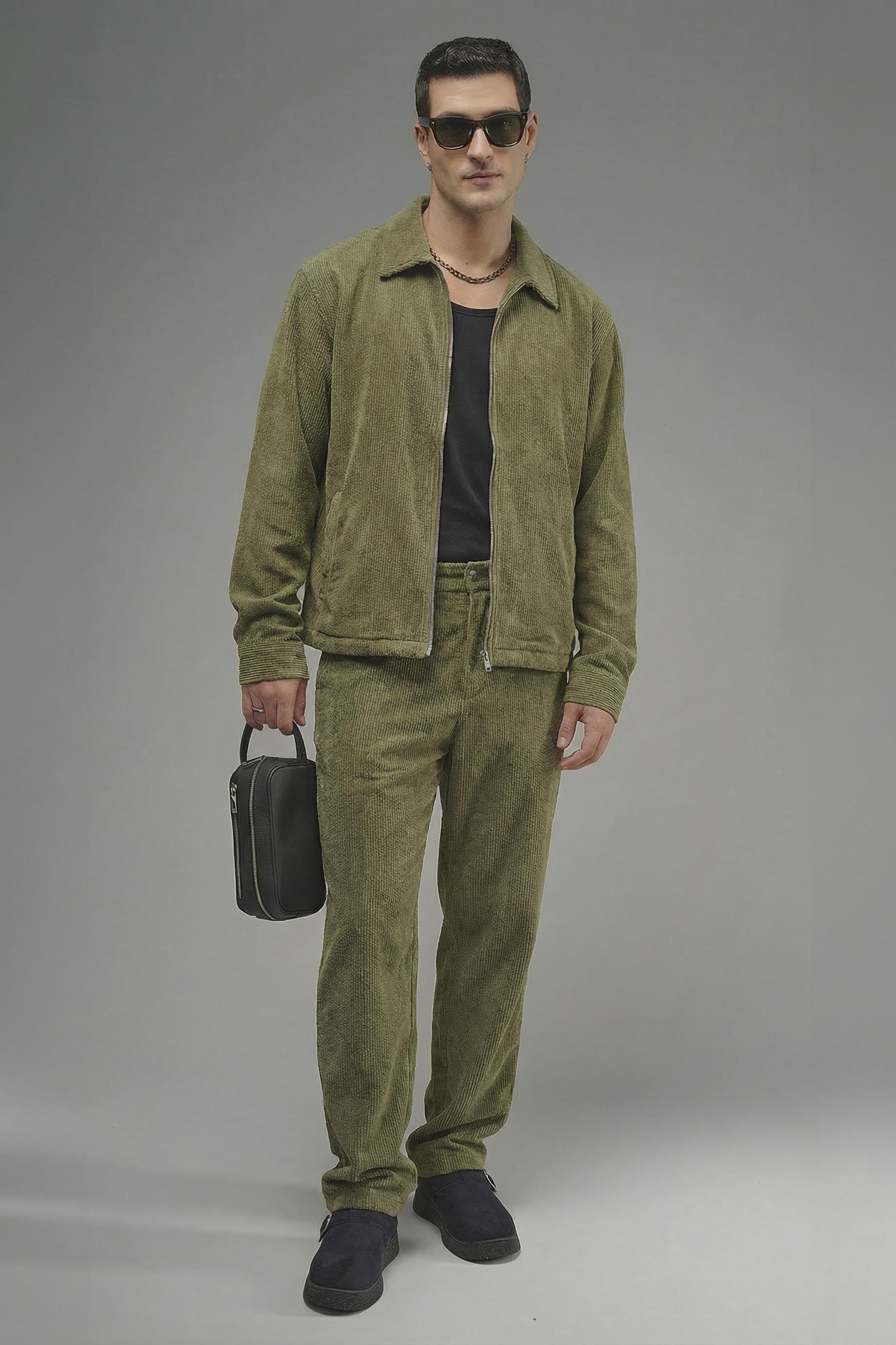 Regular Kalıp Fermuarlı Kadife Alt Üst Takım