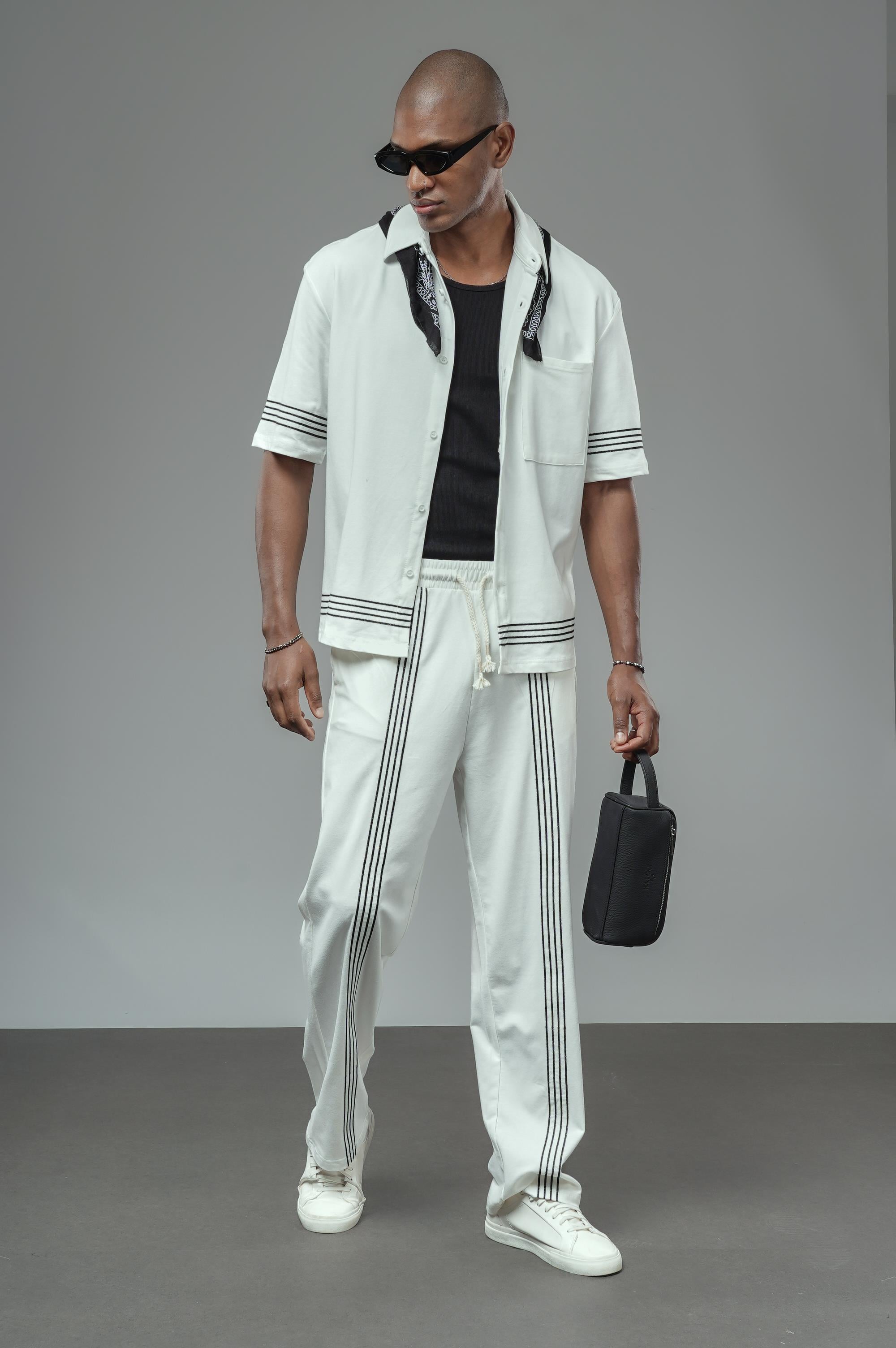 Şeritli Oversize Kalıp Alt Üst Takım