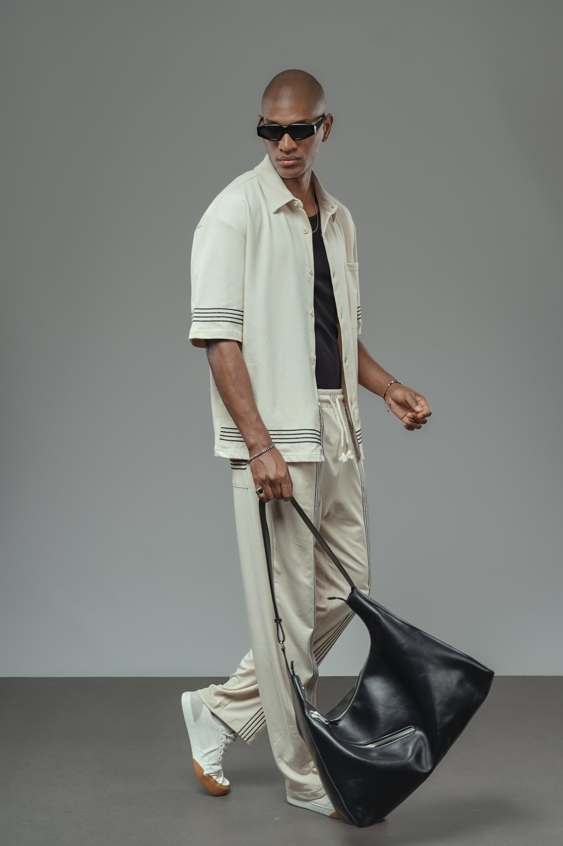 Şeritli Oversize Kalıp Alt Üst Takım