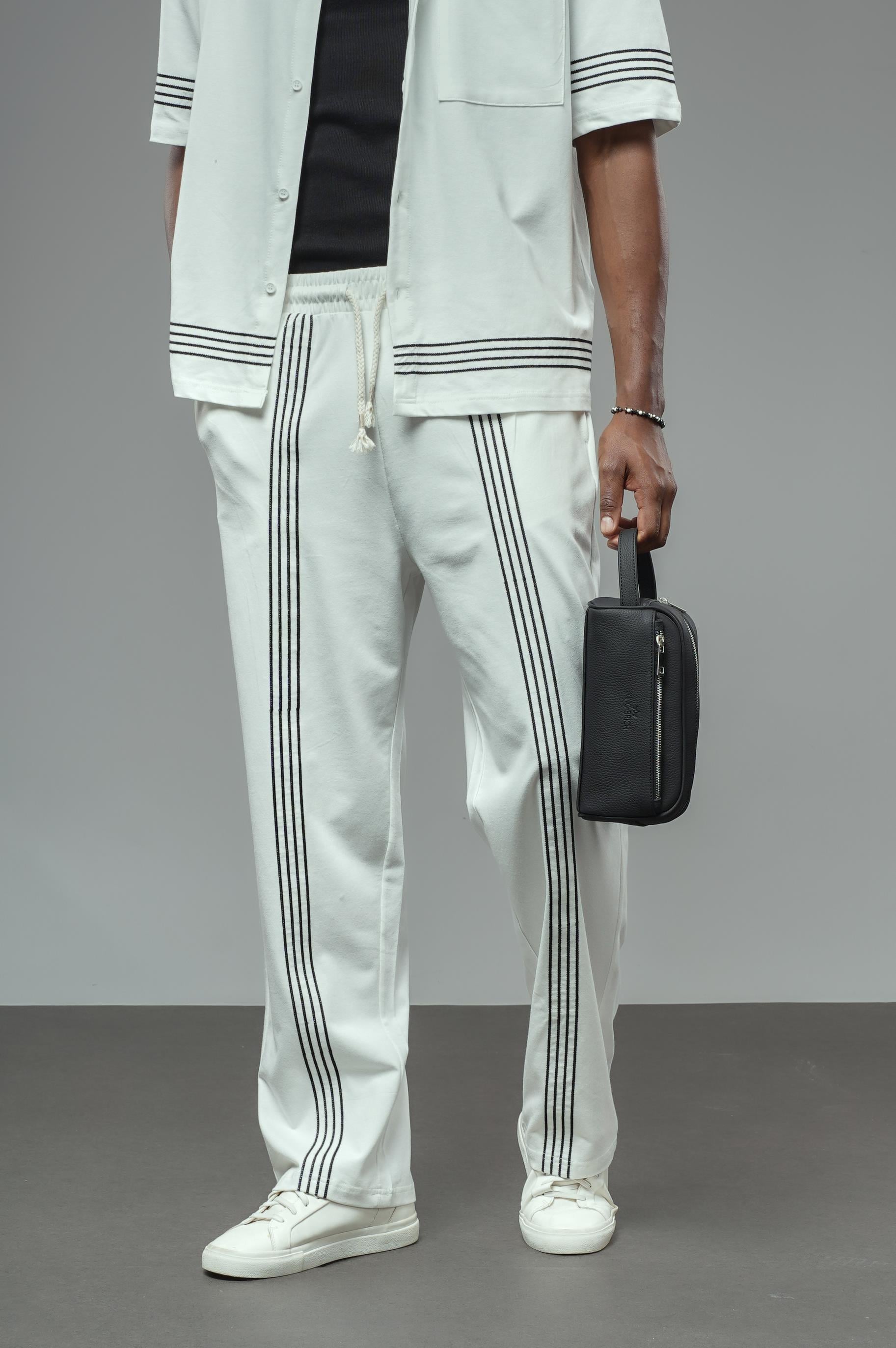 Şeritli Oversize Kalıp Alt Üst Takım