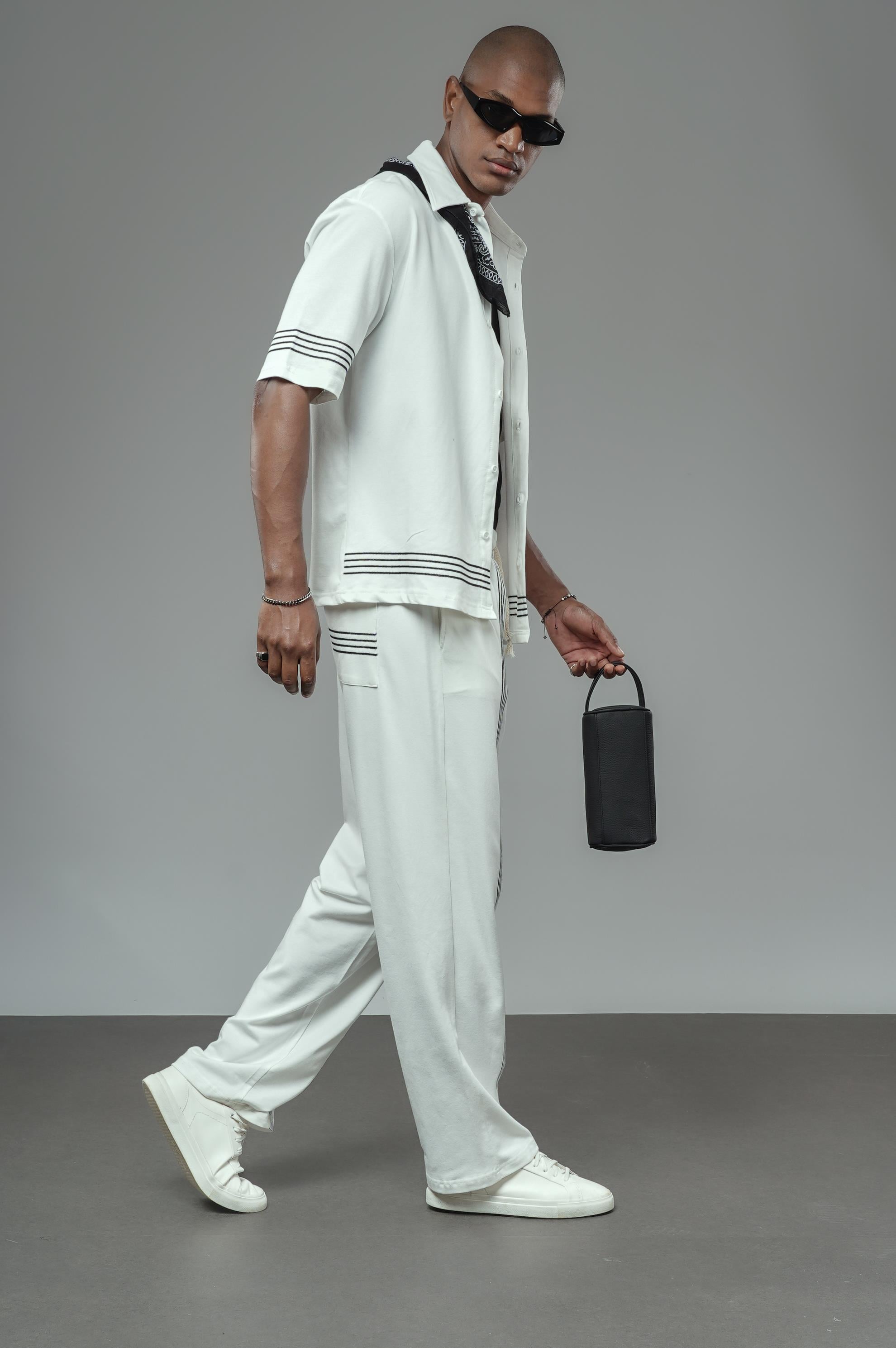 Şeritli Oversize Kalıp Alt Üst Takım