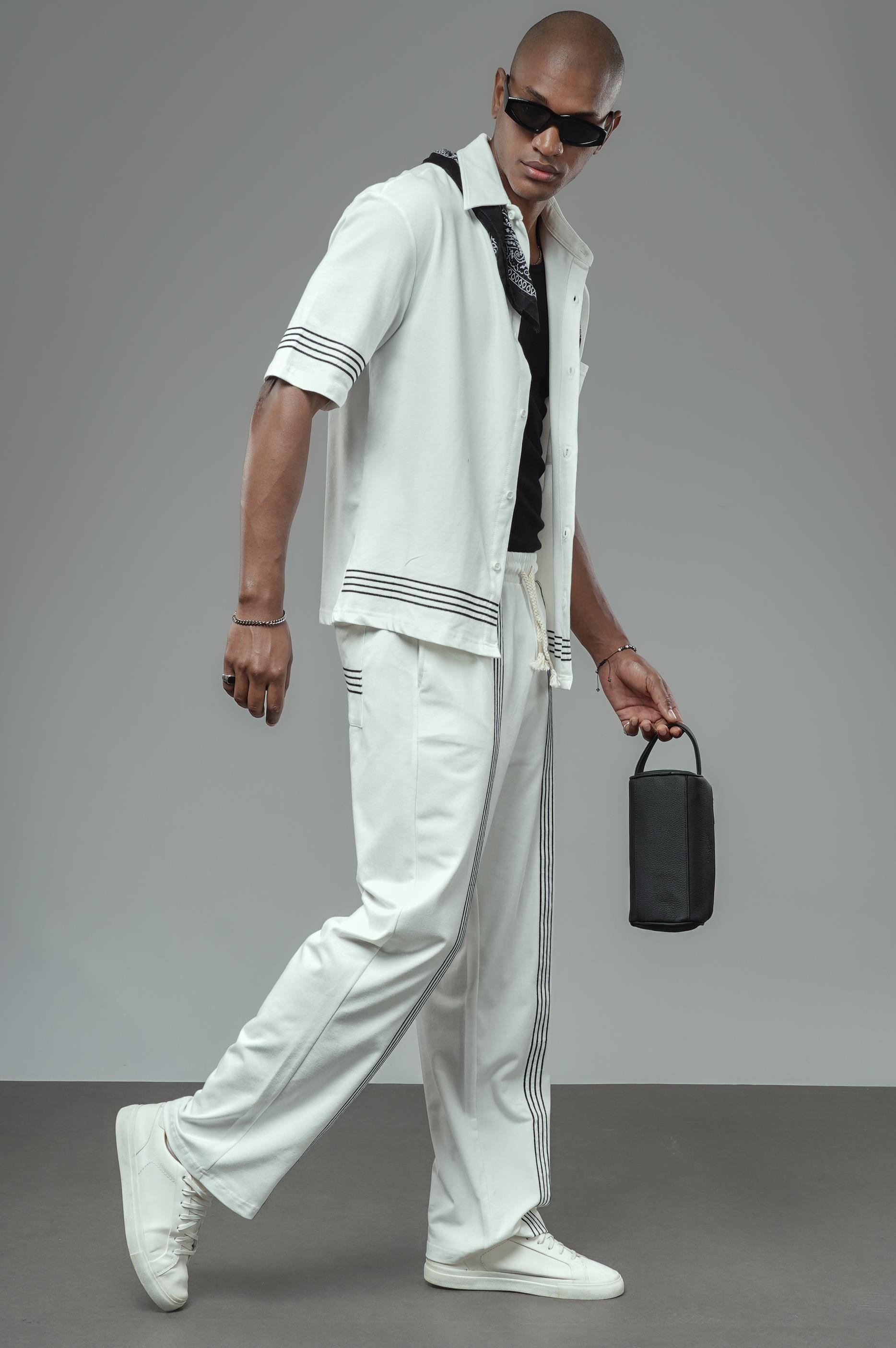 Şeritli Oversize Kalıp Alt Üst Takım