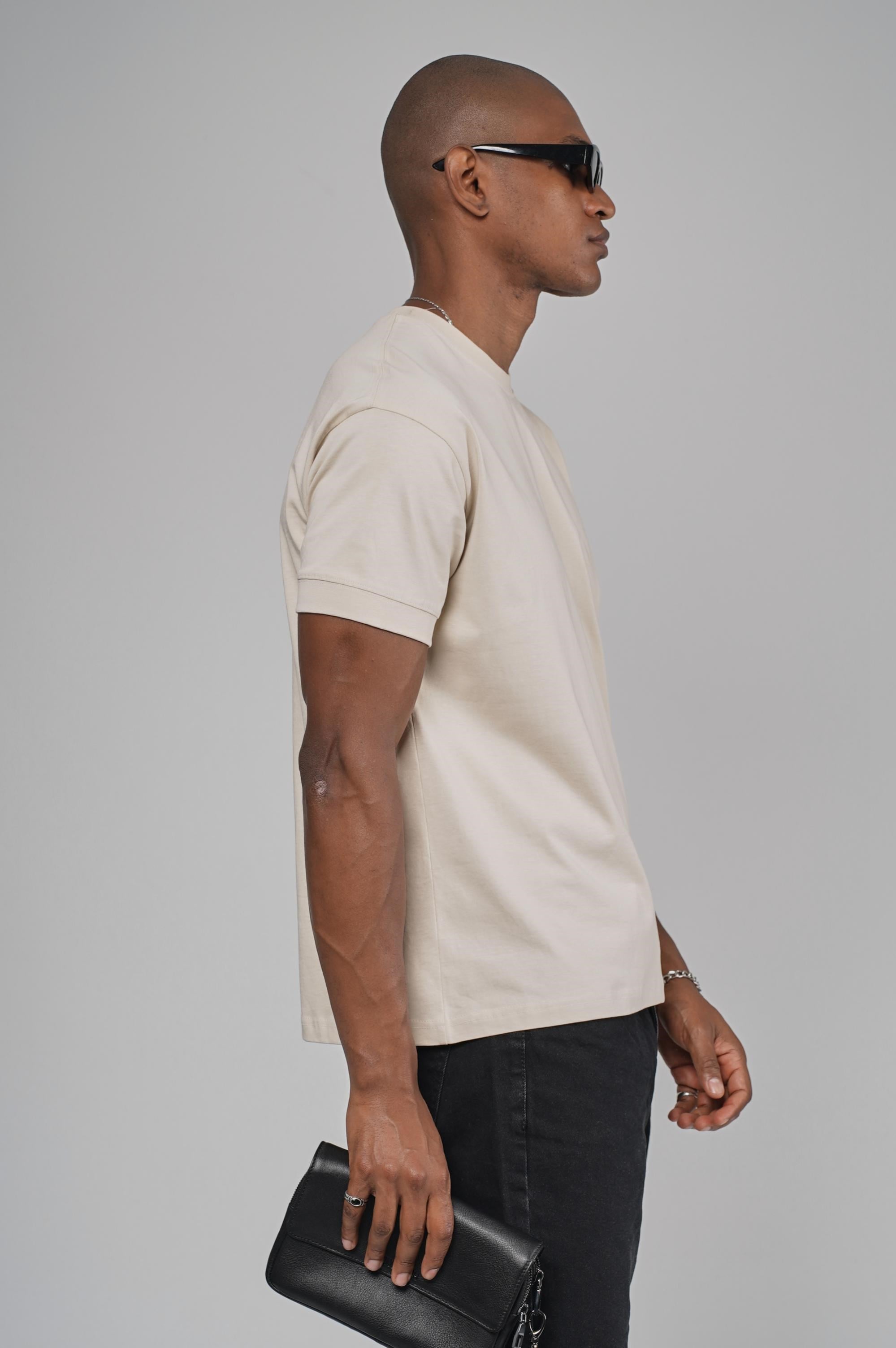 Slim Fit Kalıp Kolu Ribanalı Basic %100 Pamuklu Tişört