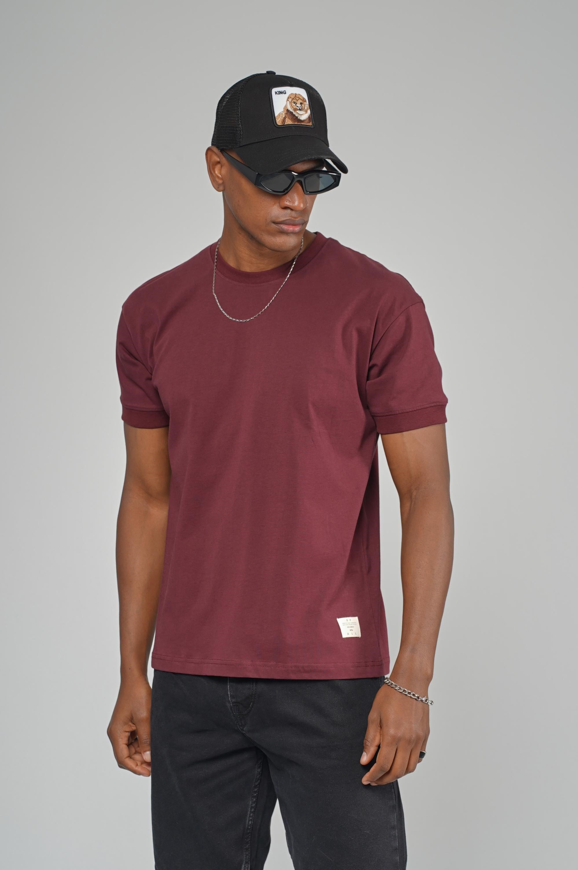 Slim Fit Kalıp Kolu Ribanalı Basic %100 Pamuklu Tişört