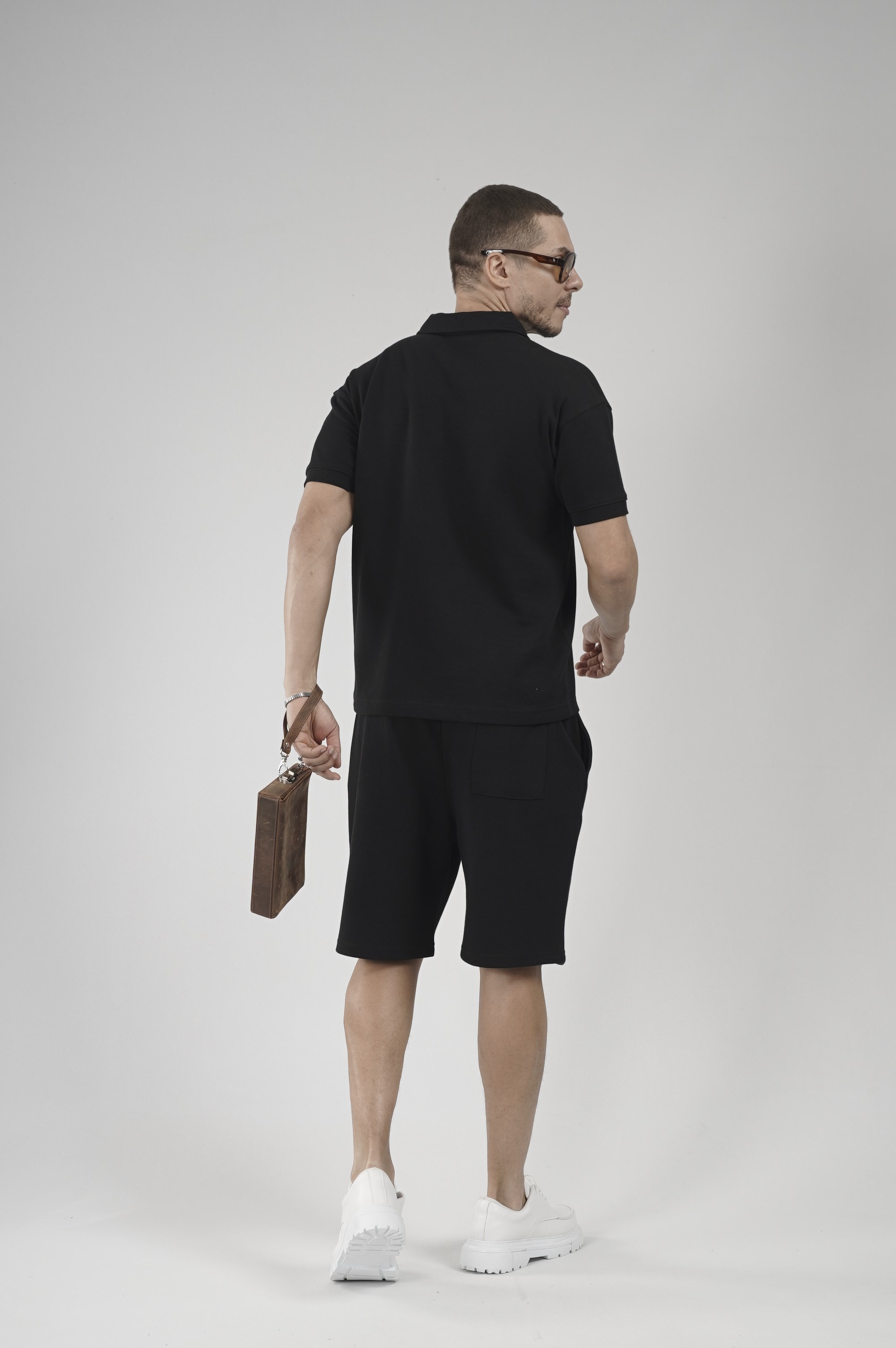 Yarım Oversize Kalıp Polo Yaka Erkek Şort Takım