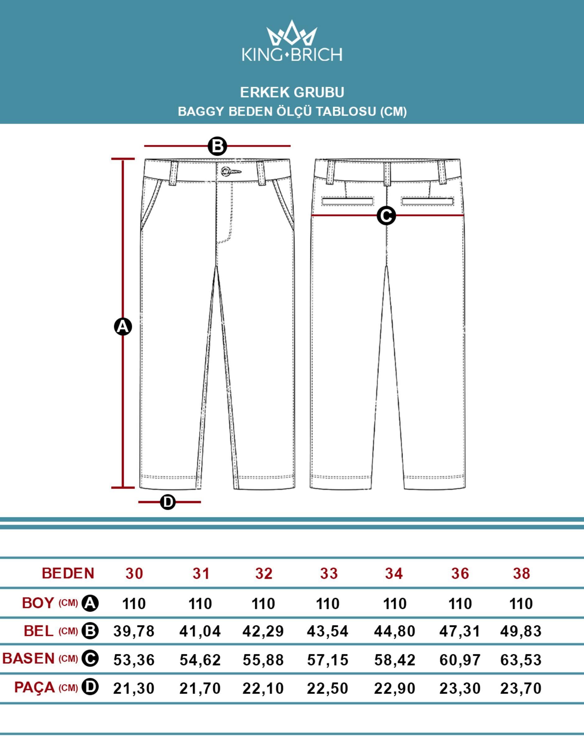 Yüksek Bel Erkek Baggy Kalıp Kot  Pantolon