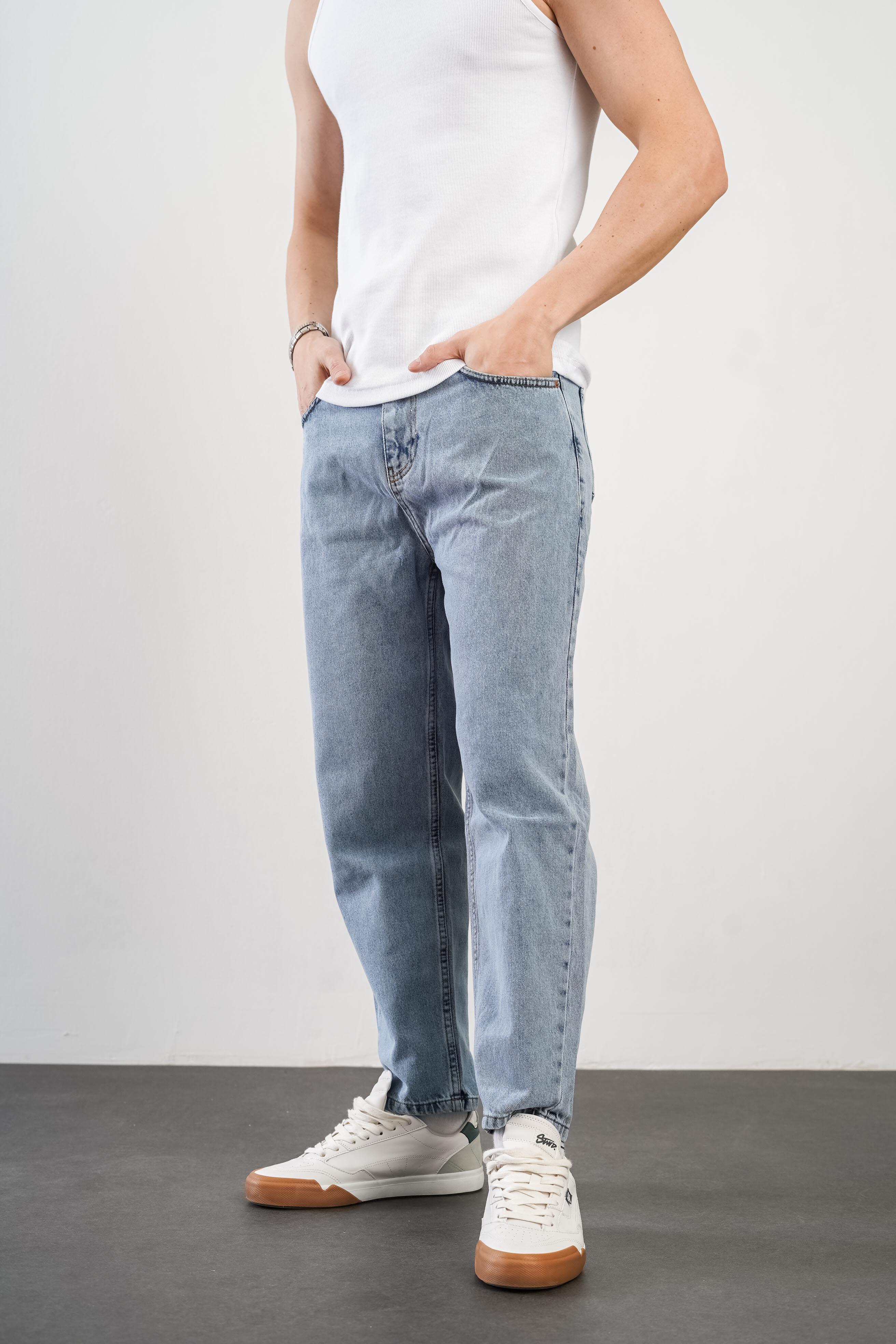 Yüksek Bel Erkek Boyfriend Kot Pantolon