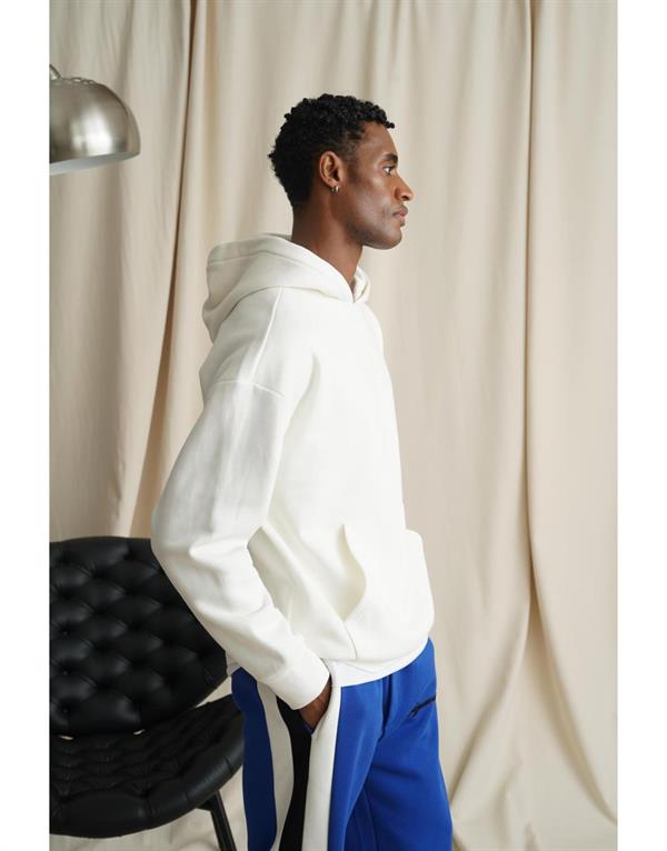 Erkek Kapuşonlu Enjeksiyon Baskılı İçi Şardonlu Sweatshirt