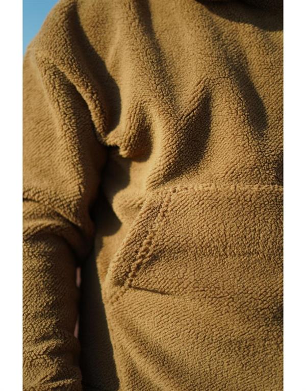 Erkek Kapuşonlu Kanguru Cepli Oversize Kalıp Peluş Sweatshirt