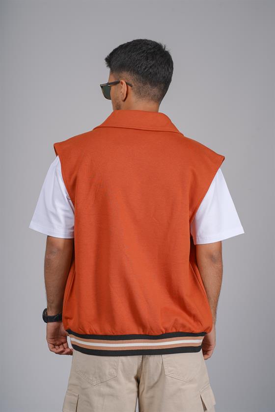 Erkek Oversize Kalıp Aplikeli Yelek