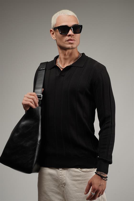 Fitilli Polo Yaka Kazak