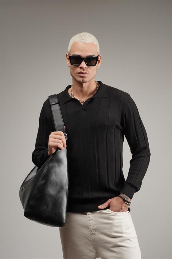 Fitilli Polo Yaka Kazak