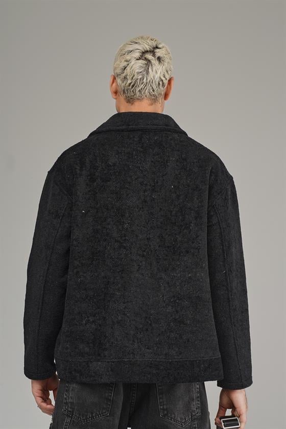 Gömlek Yaka Düğmeli Oversize Kalıp Erkek Polar