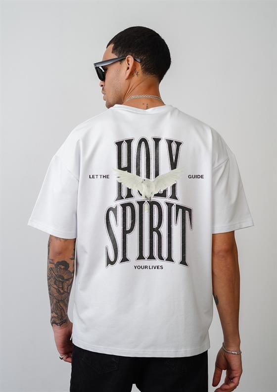 Holy Spırıt Baskılı Unisex Oversize Kalıp Tişört