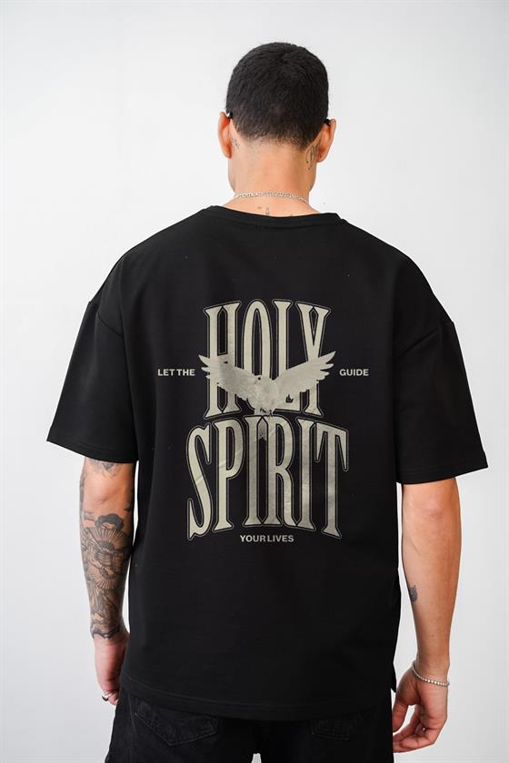 Holy Spırıt Baskılı Unisex Oversize Kalıp Tişört