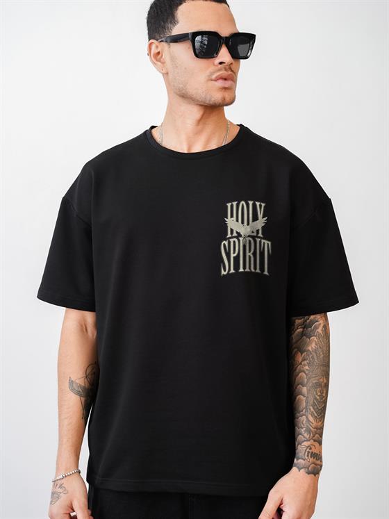Holy Spırıt Baskılı Unisex Oversize Kalıp Tişört