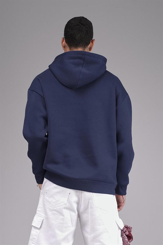 Kapuşonlu Baskılı Oversize Kalıp Unisex Hoodie Sweatshirt
