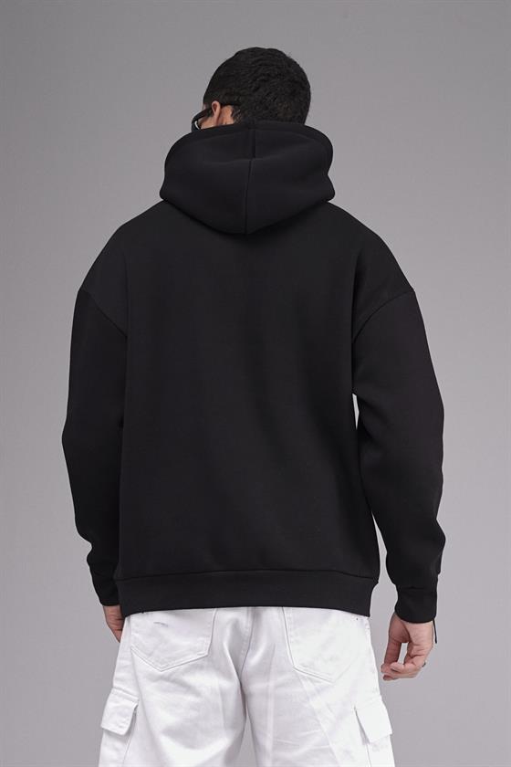 Kapuşonlu Baskılı Oversize Kalıp Unisex Hoodie Sweatshirt