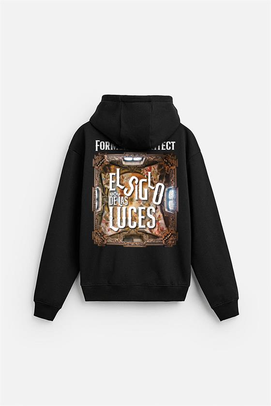 Kapuşonlu Luces Baskılı Oversize Kesim Hoodie