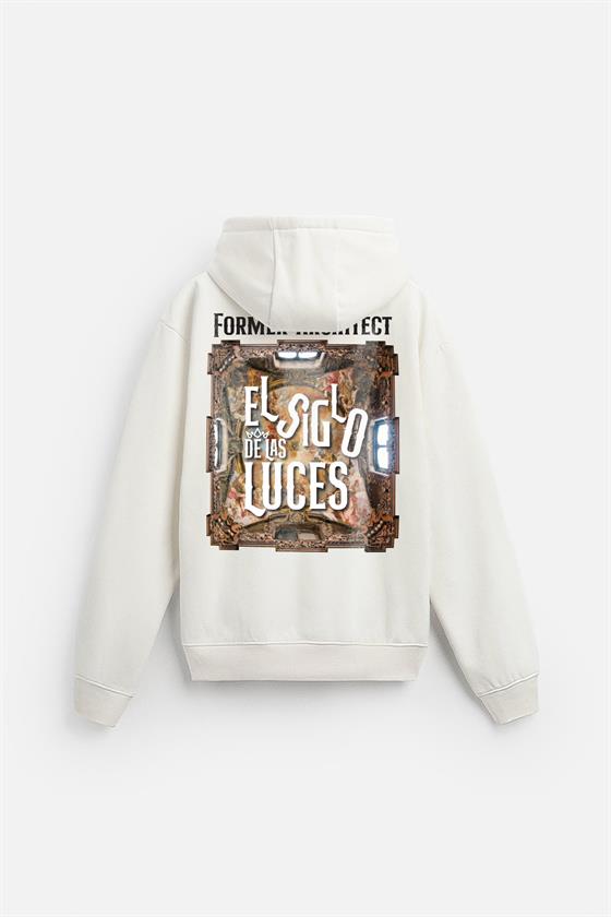 Kapuşonlu Luces Baskılı Oversize Kesim Hoodie