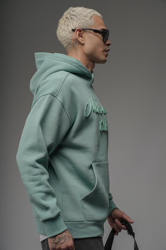 Kapüşonlu Önü Biye Kordoneli Hoodie Sweatshirt