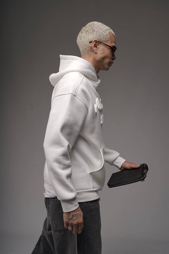 Kapüşonlu Önü Biye Kordoneli Hoodie Sweatshirt