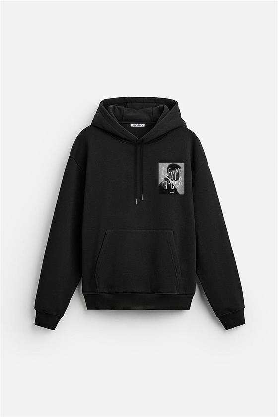 Kapuşonlu Oversize Kalıp Creative Proces Baskılı Hoodie