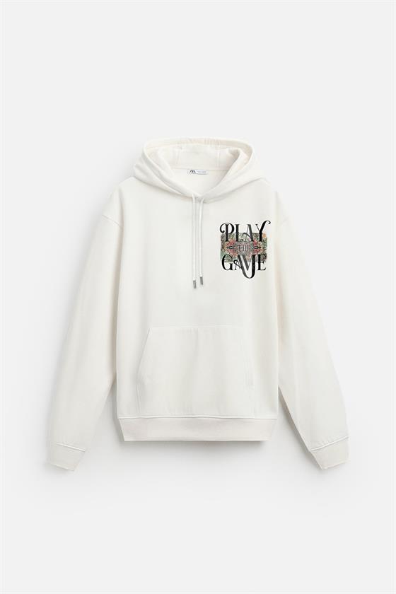 Kapuşonlu Play The Game Baskılı Unisex Hoodie