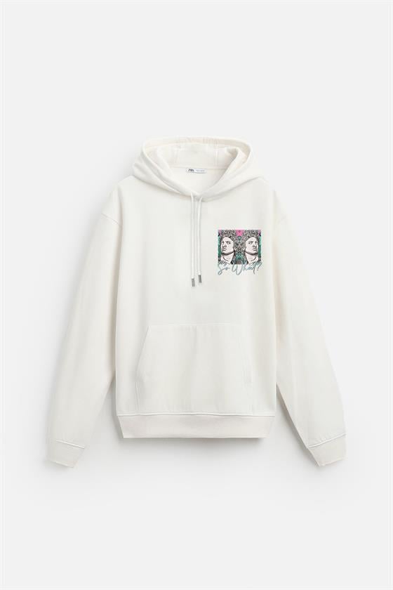 Kapuşonlu So What Baskılı Oversize Kalıp Unisex Hoodie