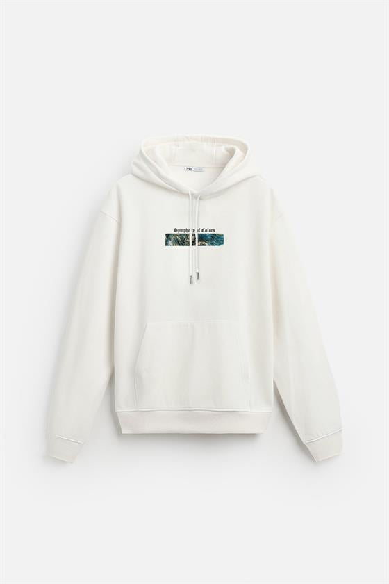 Kapuşonlu Van Goghe Baskılı Unisex Hoodie