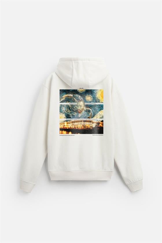 Kapuşonlu Van Goghe Baskılı Unisex Hoodie