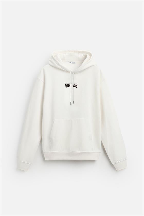 Kapuşonlu Vintage Baskılı Unisex Oversize Kalıp Hoodie