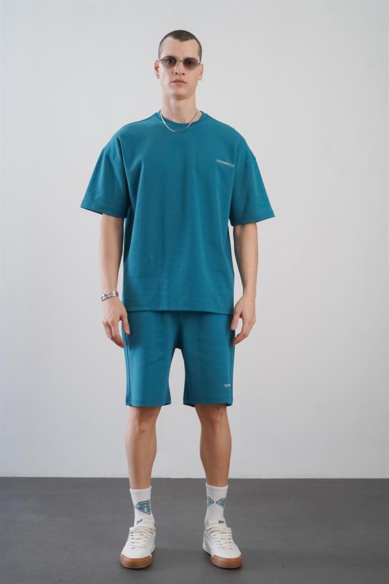 King Brich Baskılı Oversize Kalıp Unisex Şort Takım