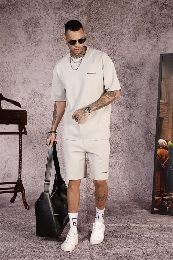 King Brich Baskılı Oversize Kalıp Unisex Şort Takım