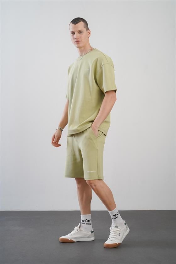 King Brich Baskılı Oversize Kalıp Unisex Şort Takım